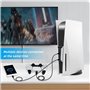 Mcbazel PS5 Console Hub USB2.0 5 Ports, multiport Haute Vitesse Transfert de données Hub d'extension USB C à Charge Rapide pour 