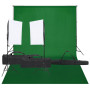 vidaXL Kit de Studio Photo avec Éclairage et Toile de Fond Lumière de Photographie Système de Fond Kit de Support de Fond Sac de