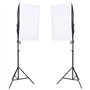 vidaXL Kit de Studio Photo avec Éclairage et Toile de Fond Lumière de Photographie Système de Fond Kit de Support de Fond Sac de