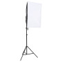 vidaXL Kit de Studio Photo avec Éclairage et Toile de Fond Lumière de Photographie Système de Fond Kit de Support de Fond Sac de