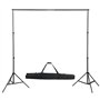 vidaXL Kit de Studio Photo avec Ensemble d'Éclairage Lumière de Photographie Système de Fond Kit de Support de Fond Sac de Trans