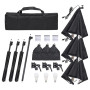 vidaXL Kit de Studio Photo avec Ensemble d'Éclairage Lumière de Photographie Système de Fond Kit de Support de Fond Sac de Trans