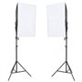 vidaXL Kit de Studio Photo avec Éclairage et Toile de Fond Lumière de Photographie Système de Fond Kit de Support de Fond Sac de
