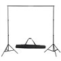 vidaXL Kit de Studio Photo avec Éclairage et Toile de Fond Lumière de Photographie Système de Fond Kit de Support de Fond Sac de