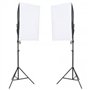 vidaXL Kit de Studio Photo avec Éclairage et Toile de Fond Lumière de Photographie Système de Fond Kit de Support de Fond Sac de