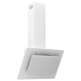 Hotte murale 60 cm Acier inoxydable et verre trempé Blanc