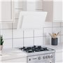 Hotte murale 60 cm Acier inoxydable et verre trempé Blanc