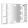 vidaXL Armoire à Miroir avec LED Armoire Murale Armoire de Salle de Bain Meuble de Rangement Armoire de Rangement Blanc 76x15x55