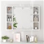 vidaXL Armoire à Miroir avec LED Armoire Murale Armoire de Salle de Bain Meuble de Rangement Armoire de Rangement Blanc 76x15x55