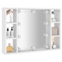 vidaXL Armoire à Miroir avec LED Armoire Murale Armoire de Salle de Bain Meuble de Rangement Armoire de Rangement Blanc 76x15x55