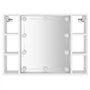 vidaXL Armoire à Miroir avec LED Armoire Murale Armoire de Salle de Bain Meuble de Rangement Armoire de Rangement Blanc 76x15x55