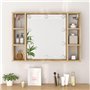 vidaXL Mobile a Specchio con LED Rovere Sonoma 76x15x55 cm