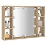vidaXL Mobile a Specchio con LED Rovere Sonoma 76x15x55 cm