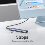 UGREEN Revodok 105 Hub USB C HDMI 4K PD 100W Charge Multi Data Ports 5Gbps 5 en 1 Adaptateur USB C vers HDMI Compatible avec iPh