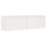 Armoires murales 2 pcs Blanc 60x30x35 cm Bois de pin massif