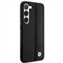 Coque pour BMW BMHCS23S22RDPK S23 S911 Noir Étui rigide en cuir texturé et rayé