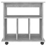 Mobiletto con Rotelle Grigio Cemento 60x45x60 cm in Truciolato