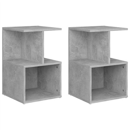 vidaXL Comodini 2 pz Grigio Cemento 35x35x55 cm in Truciolato