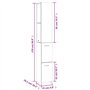 Armoire de bain gris béton 25x26,5x170 cm bois d'ingénierie