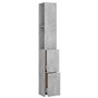 Armoire de bain gris béton 25x26,5x170 cm bois d'ingénierie