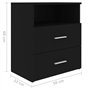 Table de chevet Noir 50x32x60 cm