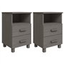 vidaXL Comodini HAMAR 2 pz Grigio Chiaro 40x35x62 cm Legno di Pino