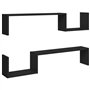 Étagères murales 2 pcs Noir 100x15x20 cm Aggloméré