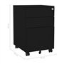 vidaXL Schedario Mobile Nero 39x45x60 cm in Acciaio
