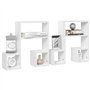 Étagères murales 2 pcs Blanc brillant 50x15x50 cm Aggloméré