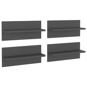 Mensole a Muro 4 pz Grigie 40x11