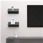 Mensole a Muro 2 pz Grigio Lucido 40x11,5x18 cm
