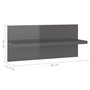 Mensole a Muro 2 pz Grigio Lucido 40x11,5x18 cm