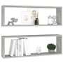 Étagères cube murales 2 pcs Gris béton 80x15x26,5 cm Aggloméré
