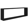 vidaXL Mensole Parete a Cubo 4 pz Nero 100x15x30 cm in Truciolato