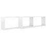Mensole Parete a Cubo 2 pz Bianco Lucido 100x15x30cm Truciolato