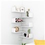 VidaXL Étagère murale d'angle 2pcs Blanc brillant 40x40x50cm Aggloméré