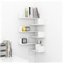 VidaXL Étagère murale d'angle 2pcs Blanc brillant 40x40x50cm Aggloméré