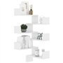 VidaXL Étagère murale d'angle 2pcs Blanc brillant 40x40x50cm Aggloméré