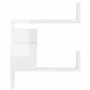 VidaXL Étagère murale d'angle 2pcs Blanc brillant 40x40x50cm Aggloméré