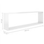 Mensole Parete a Cubo 4 pz Bianco Lucido 100x15x30cm Truciolato