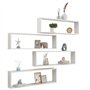 Mensole Parete a Cubo 4 pz Bianco Lucido 100x15x30cm Truciolato