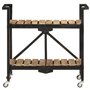 vidaXL Desserte de cuisine en bois de manguier massif avec structure en acier revêtu par pulvérisation - Design pliable - 2 comp