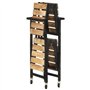vidaXL Desserte de cuisine en bois de manguier massif avec structure en acier revêtu par pulvérisation - Design pliable - 2 comp