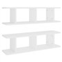 vidaXL 2X Etagères Murales Etagères Suspendues Etagères Flottantes Salon Chambre Salle de Séjour Intérieur Blanc 75x18x20 cm Boi