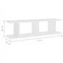 vidaXL 2X Etagères Murales Etagères Suspendues Etagères Flottantes Salon Chambre Salle de Séjour Intérieur Blanc 75x18x20 cm Boi