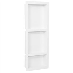 Niche de douche avec 3 compartiments Blanc brillant 41x99x9 cm