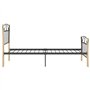 vidaXL Cadre de lit simple – Structure en métal noir durable avec bois de chêne massif 90 x 200 cm – Idéal pour la chambre à cou