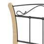 vidaXL Cadre de lit simple – Structure en métal noir durable avec bois de chêne massif 90 x 200 cm – Idéal pour la chambre à cou