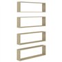 Étagères cube murales 4 pcs Chêne Sonoma 100x15x30 cm Aggloméré