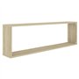 Étagères cube murales 4 pcs Chêne Sonoma 100x15x30 cm Aggloméré